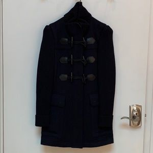 Burberry navy size 4 jacket brand new toggle close